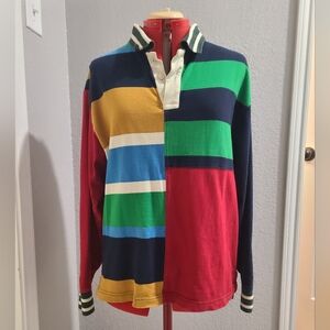 Banana Republic Athletics Multi Colored Striped Rugby Shirt Size S